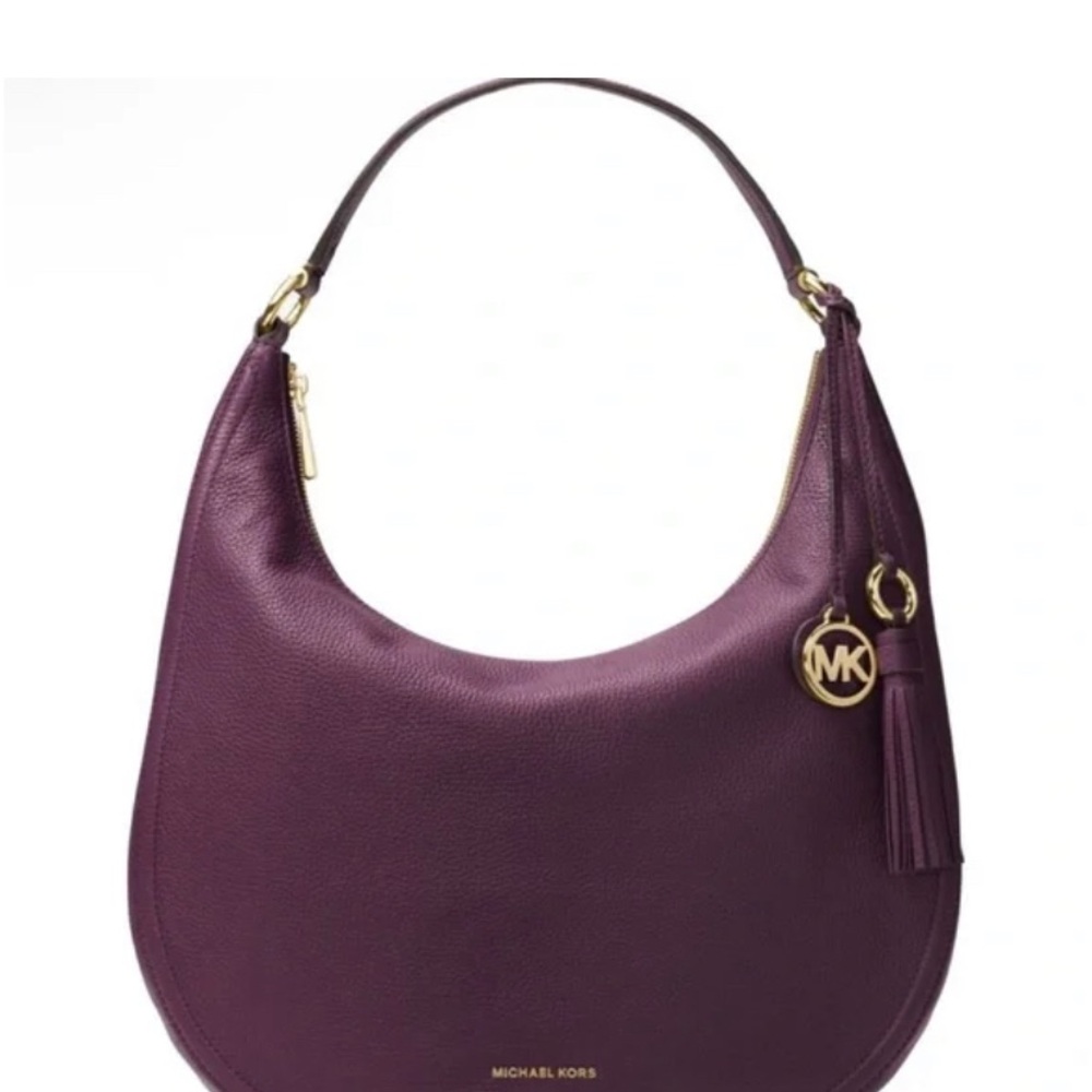 ✨⚡️💥Michael Kors Deep Purple Hobo Bag with Gold Details